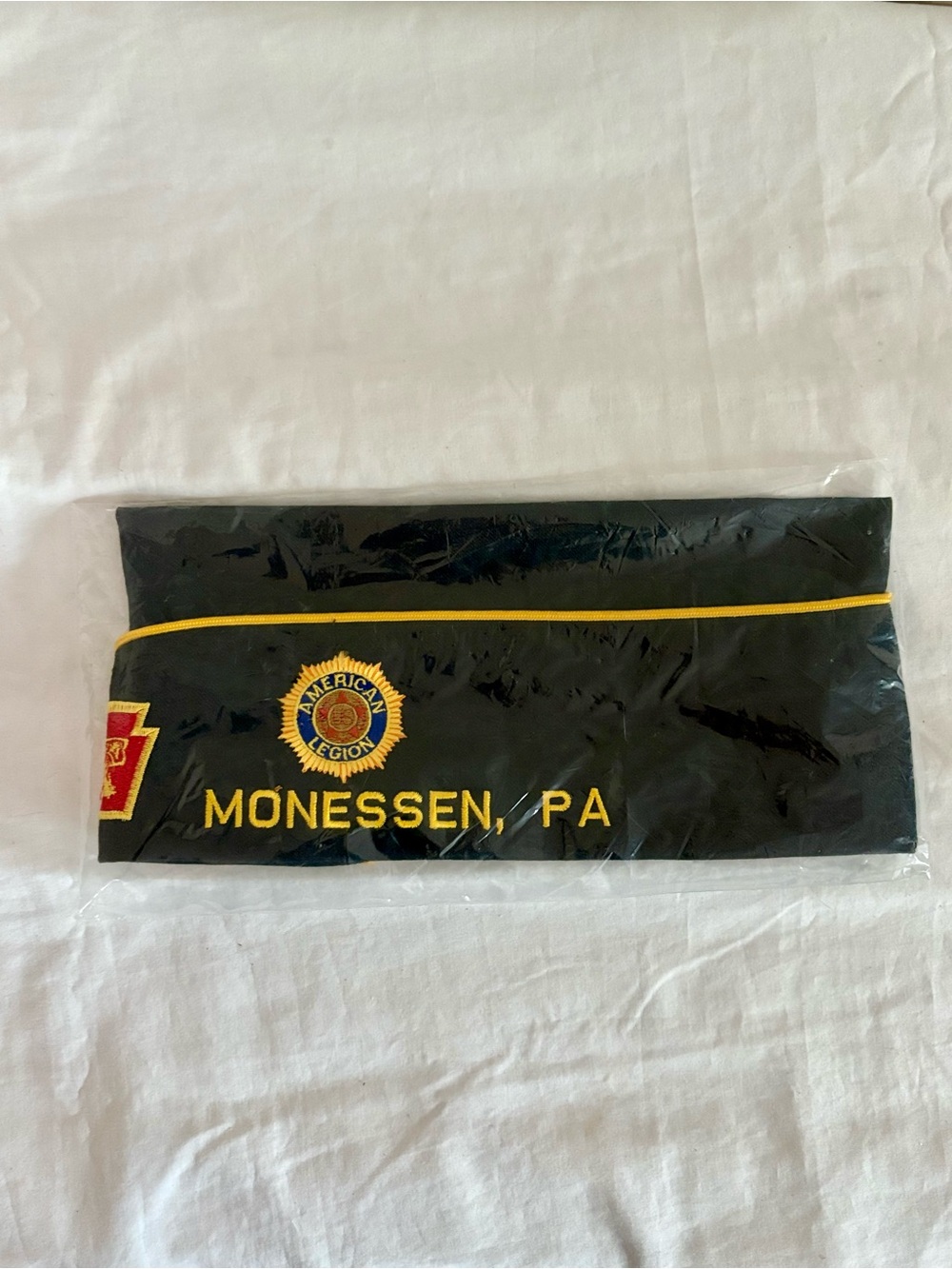 AMERICAN LEGION HAT MONESSEN PA LODGE # 28 Size 7-1/8 IN PLASTIC CASE